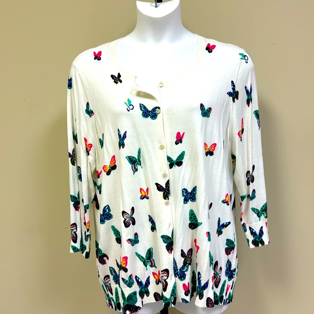 Plus size Talbots sweater with butterflies